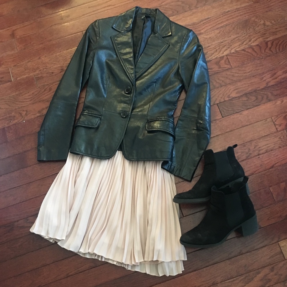 🆕 Zara Basics Black Leather Jacket